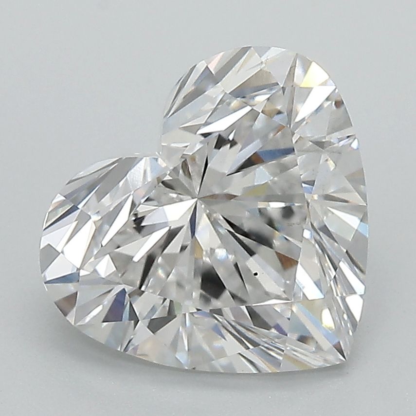 3.16-carat heart diamond with E color, null cut, and VS2 clarity.