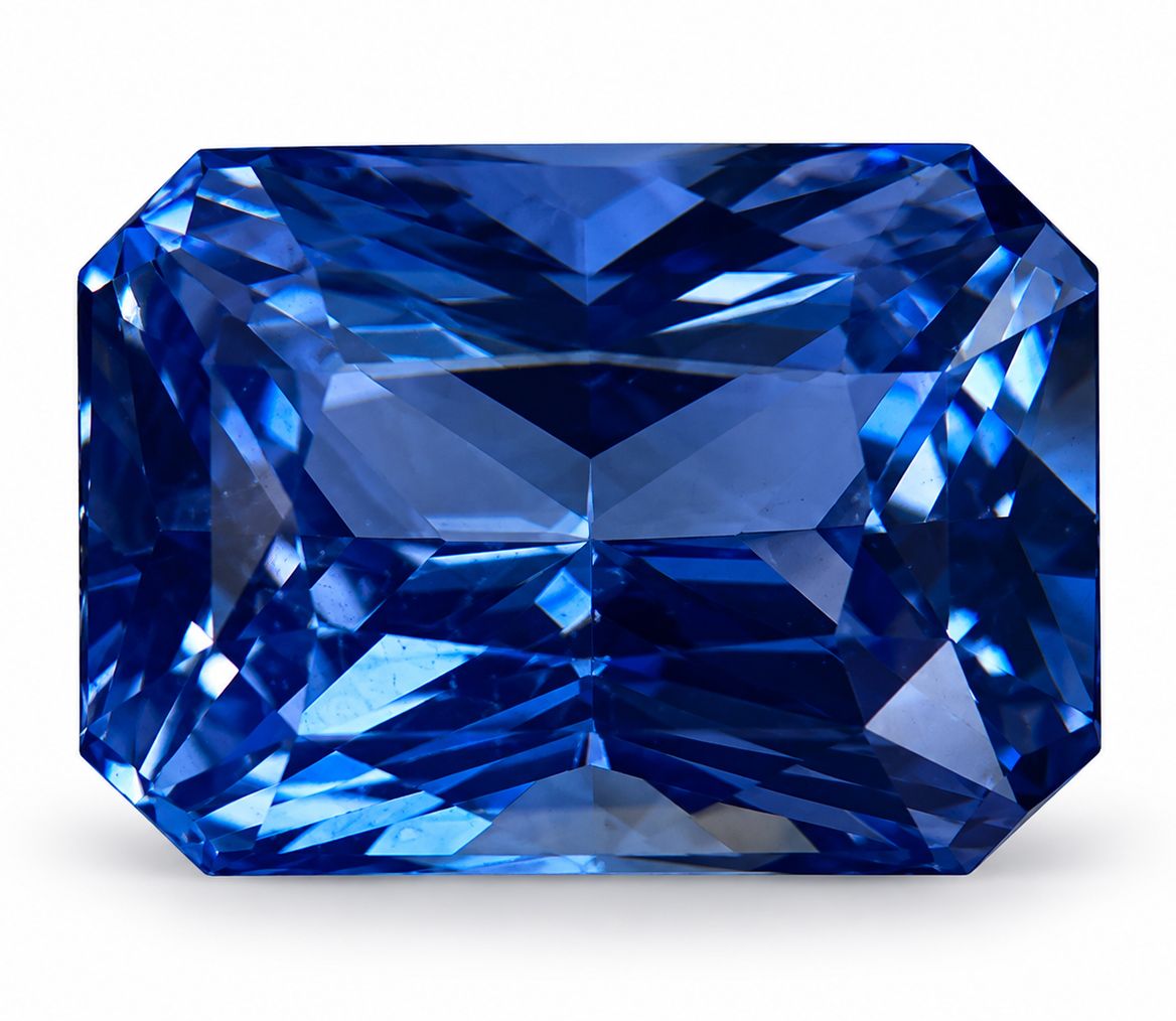 Szafir 2,17 ct, niebieski, szlif radiant