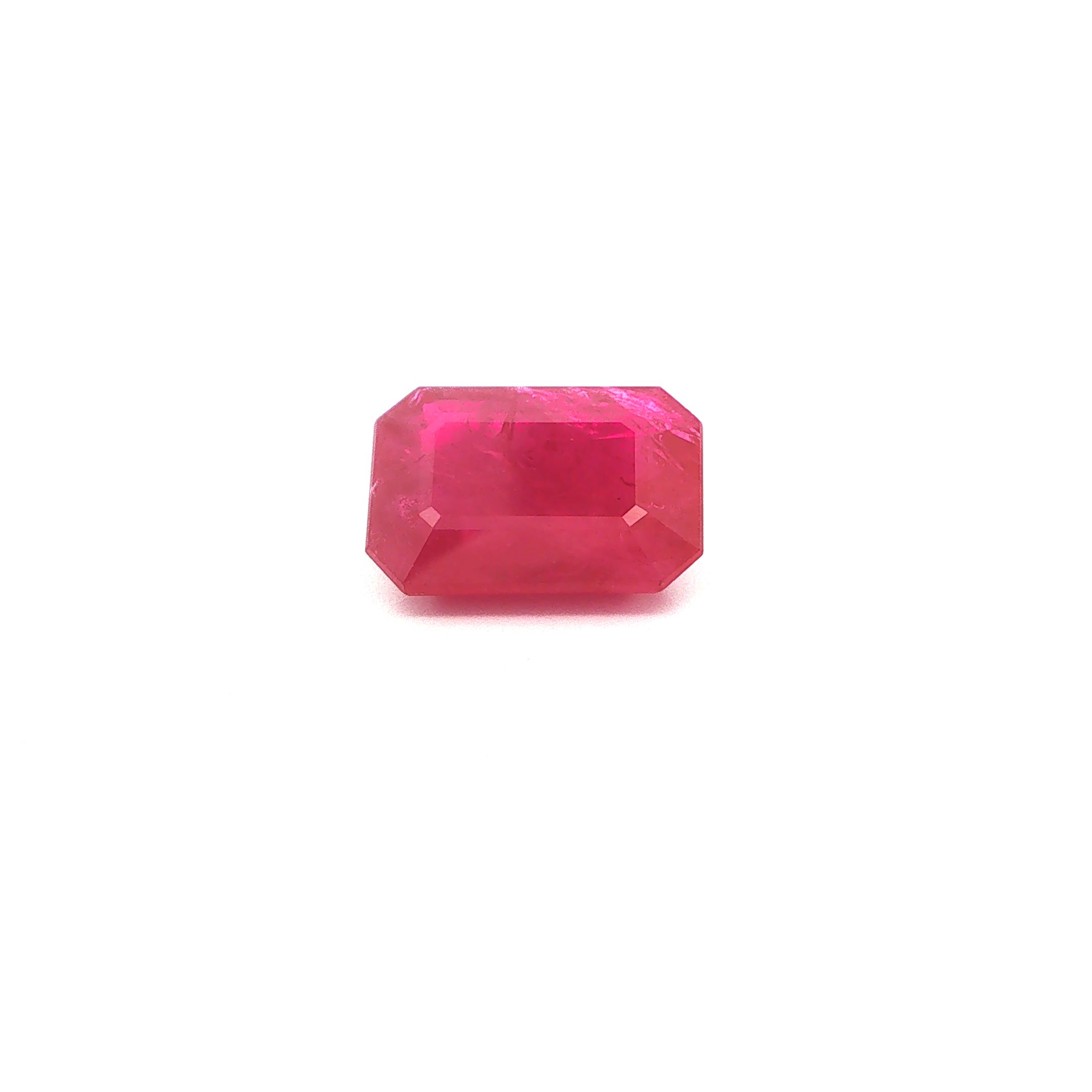 Rubin 10,52 ct, czerwony, szlif ośmiokątny