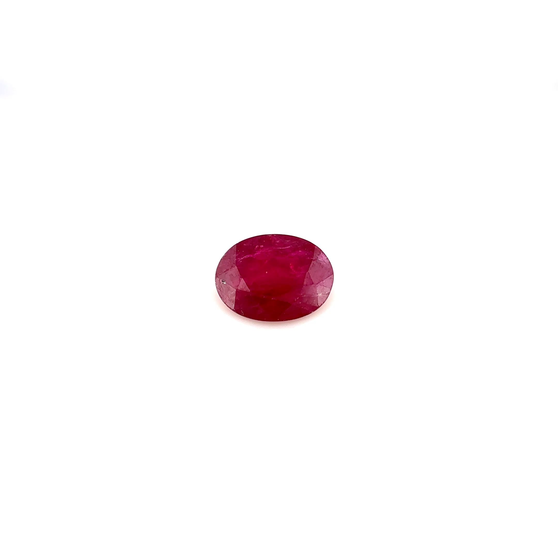 Rubin 1,02 ct, czerwony, szlif owalny