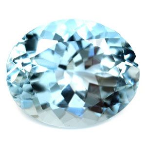 Akwamaryn 3,28 ct, niebieski, szlif owalny