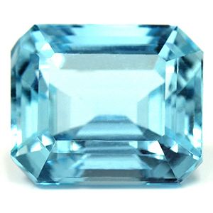 Akwamaryn 8,26 ct, niebieski, szlif szmaragdowy