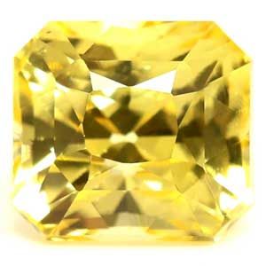 Szafir 1,96 ct, żółty, szlif szmaragdowy
