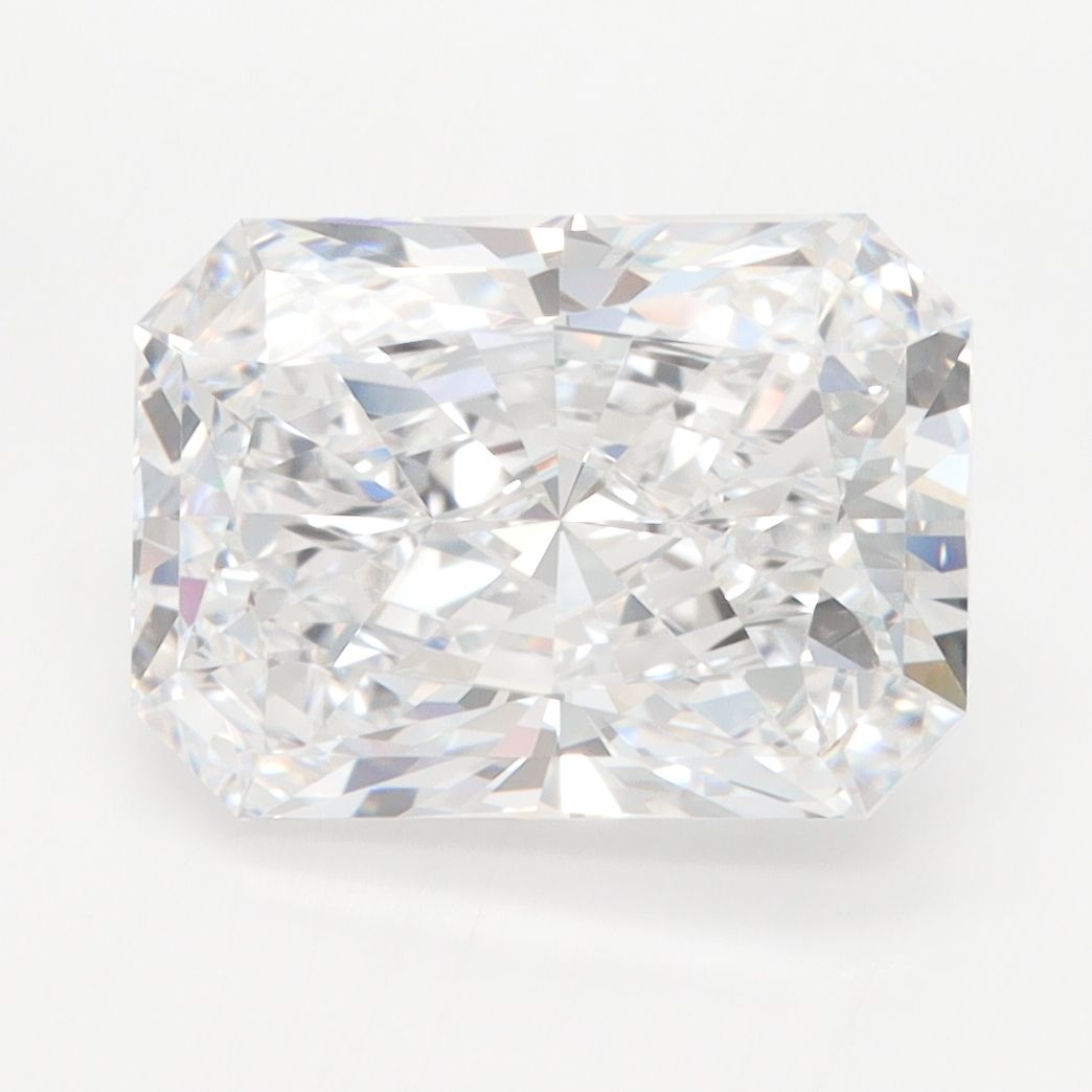 4.05-carat radiant diamond with D color, null cut, and VVS1 clarity.