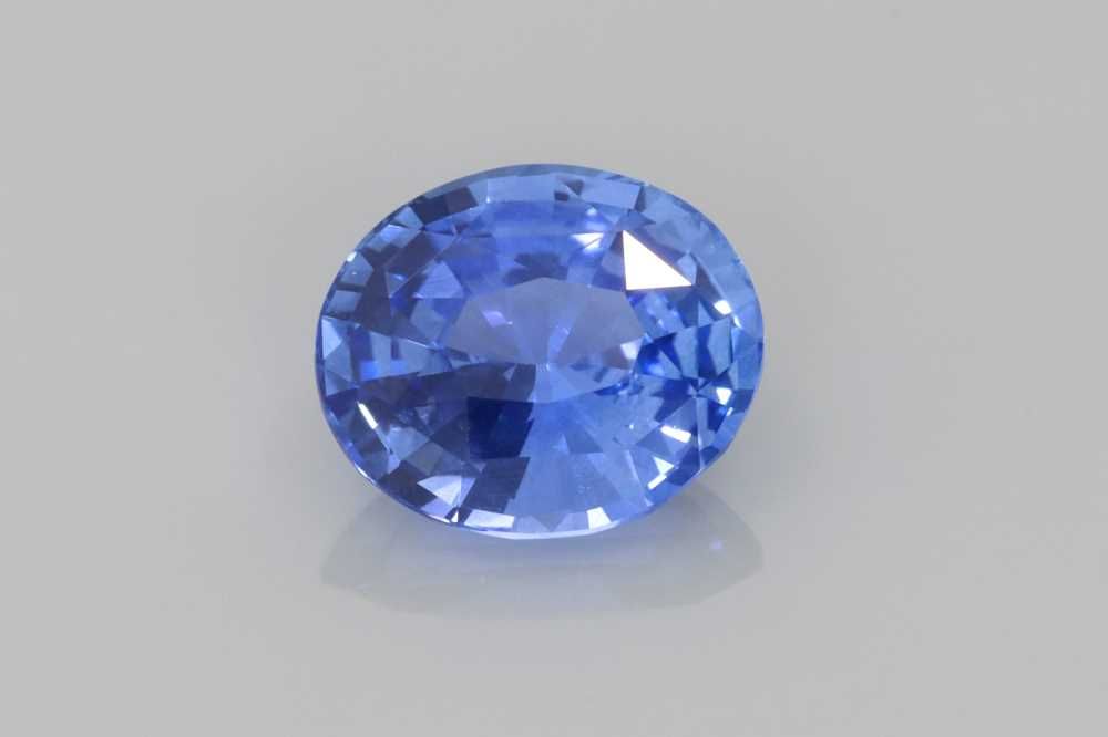 2.02 Carat Light Blue Oval Sapphire
