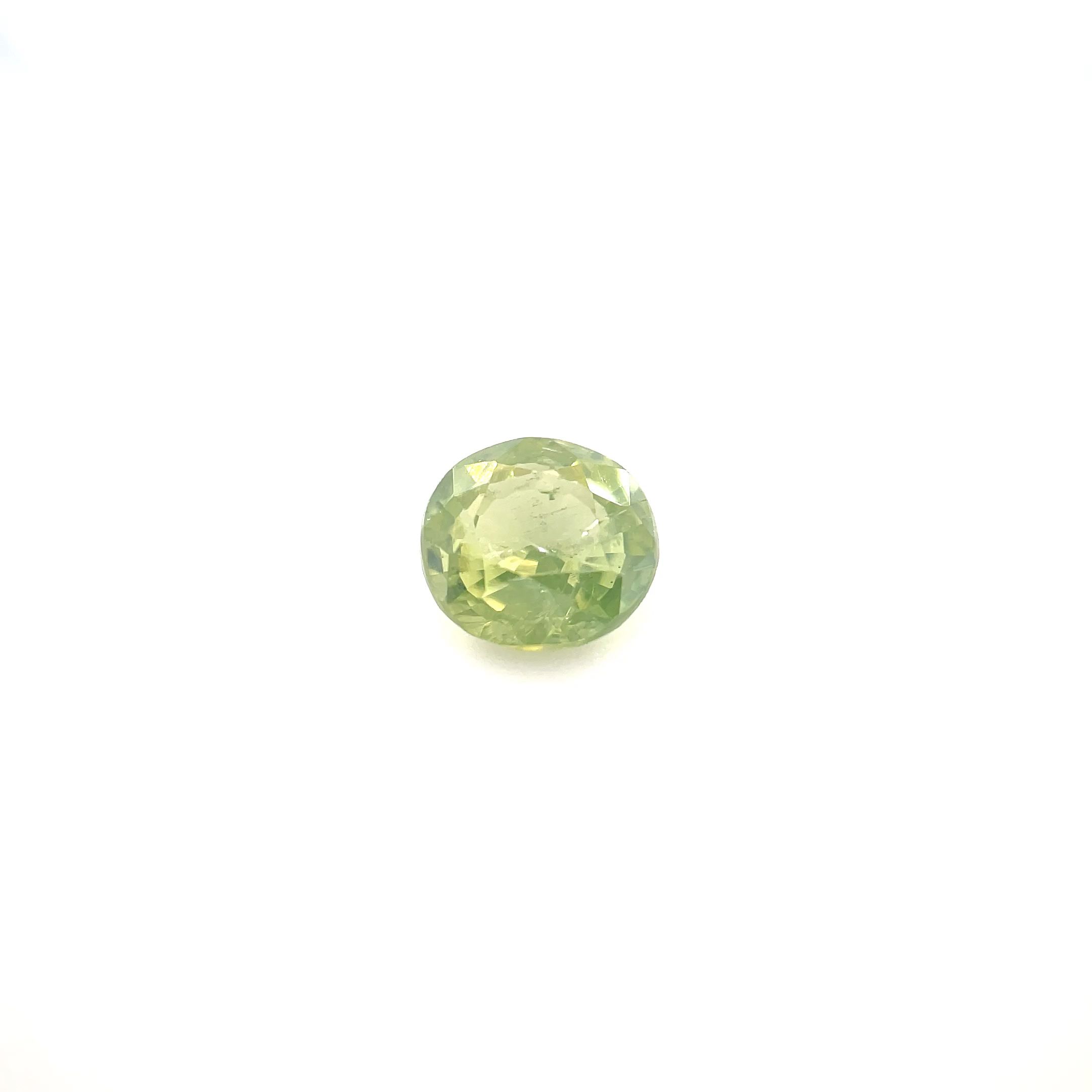 Cyrkon 1,08 ct, zielony, szlif owalny