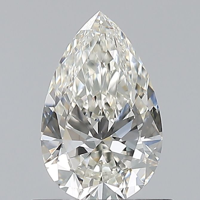 0.71-carat pear diamond with I color, null cut, and VVS1 clarity.