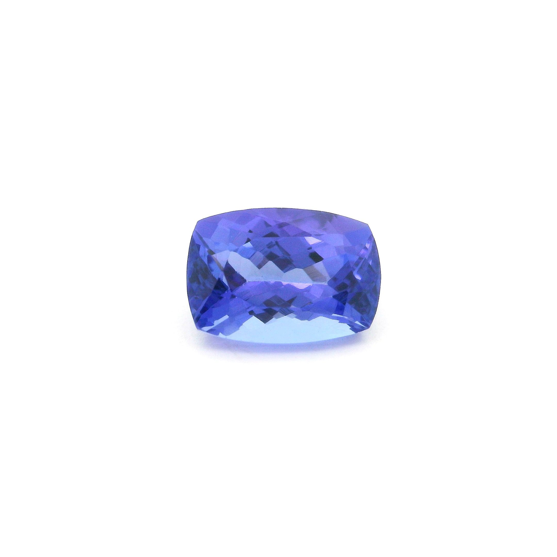Tanzanit 1,54 ct, niebieski, szlif cushion