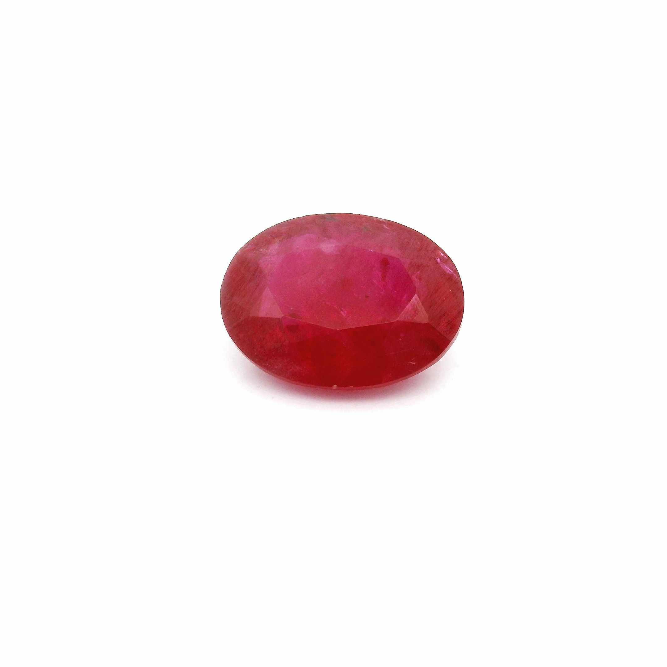 Rubin 2,18 ct, czerwony, szlif owalny