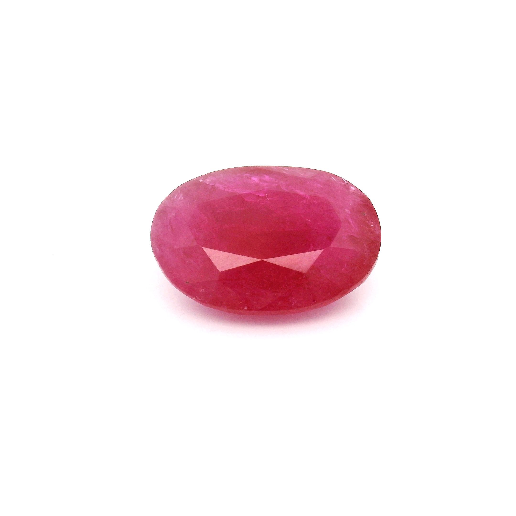 Rubin 3,44 ct, czerwony, szlif owalny