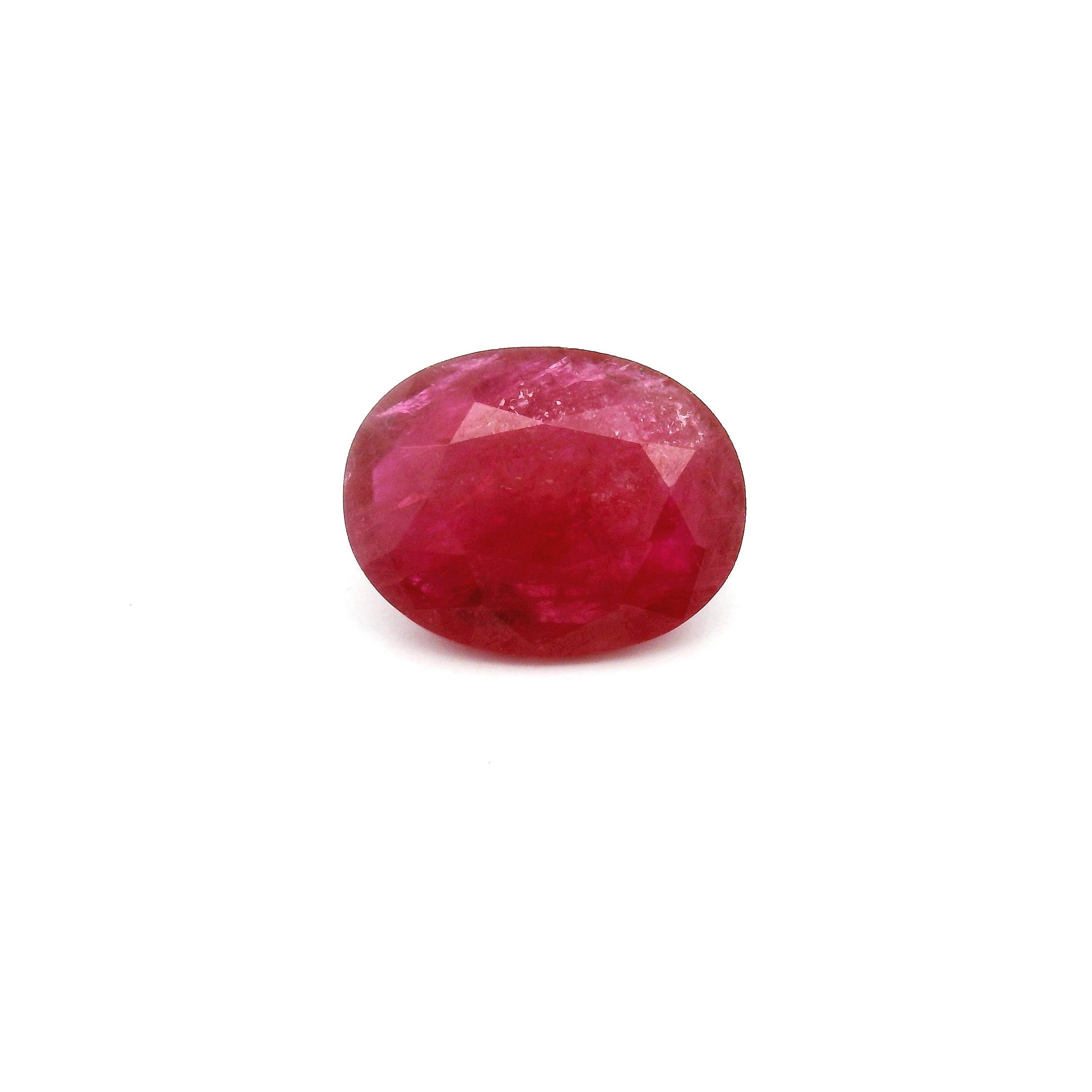 Rubin 1,98 ct, czerwony, szlif owalny