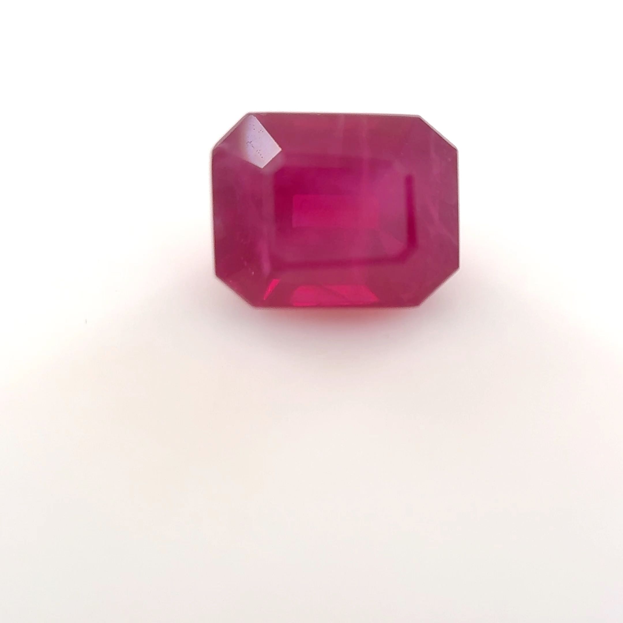 Rubin 1,13 ct, czerwony, szlif szmaragdowy
