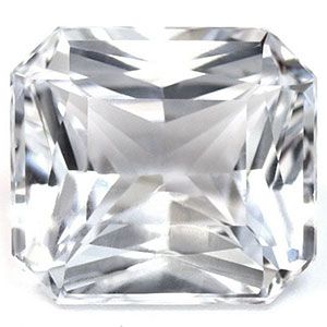 Szafir 5,32 ct, biały, szlif szmaragdowy