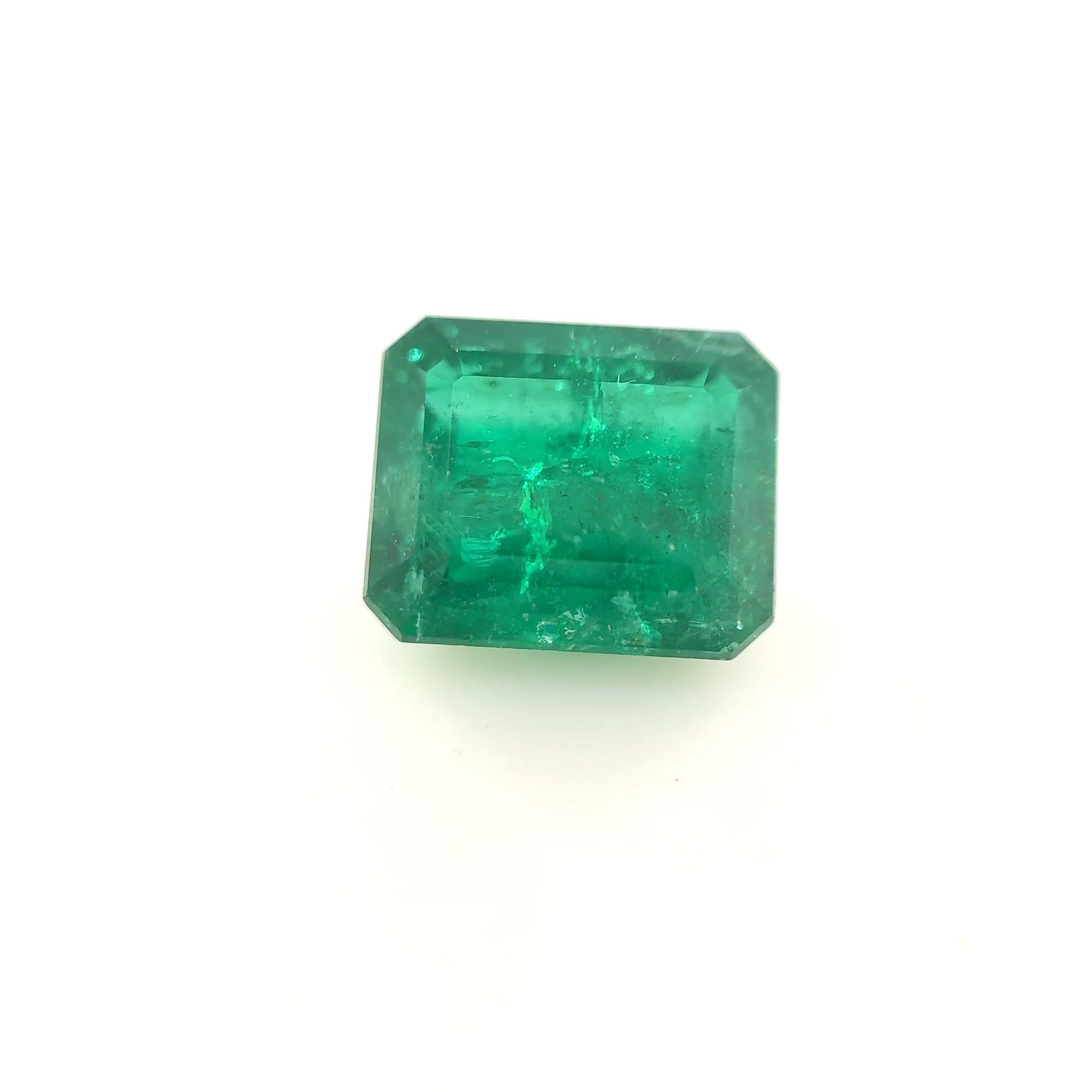 Szmaragd 3,19 ct, zielony, szlif szmaragdowy