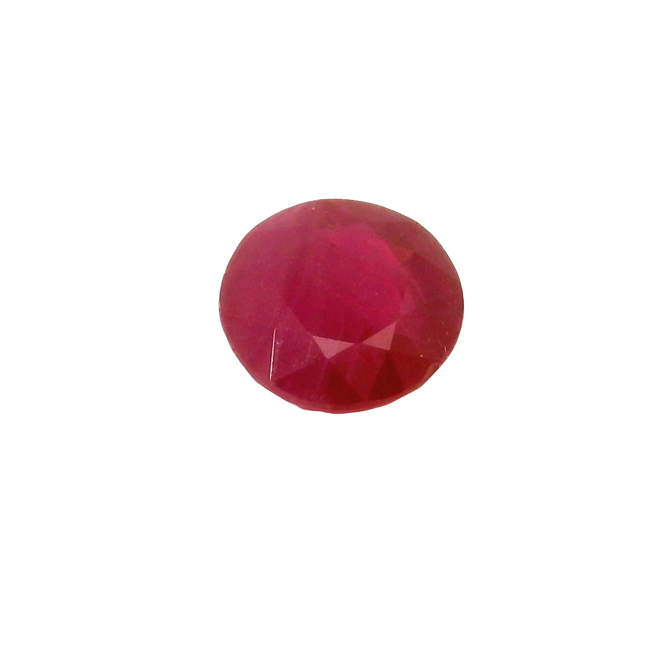 Rubin 1,40 ct, czerwony, szlif okrągły