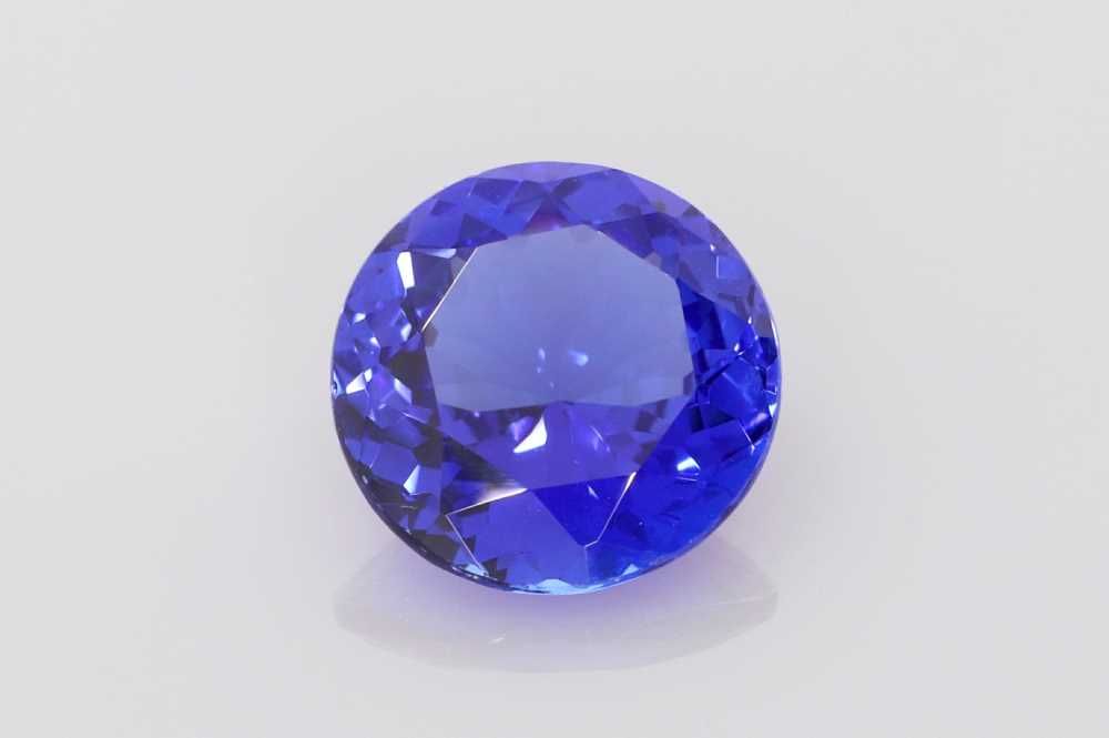 Tanzanit 3,71 ct, niebieski, szlif okrągły