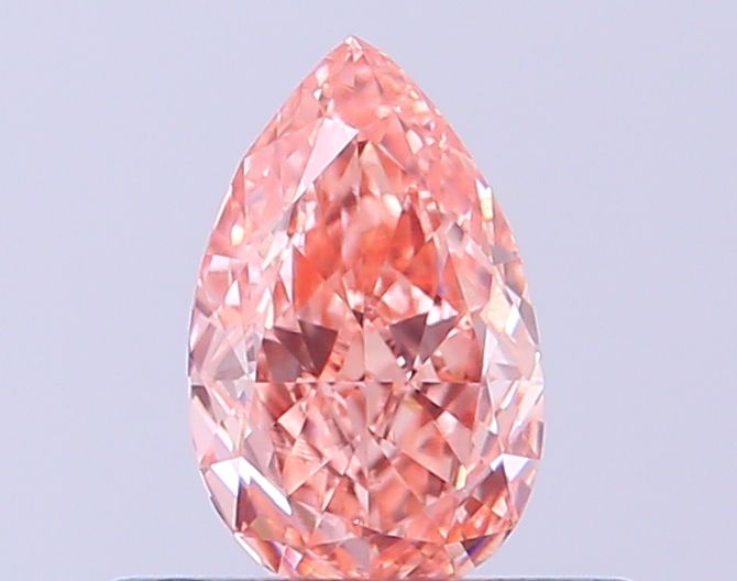0.32 CT Fancy Vivid Orangey Pink PEAR