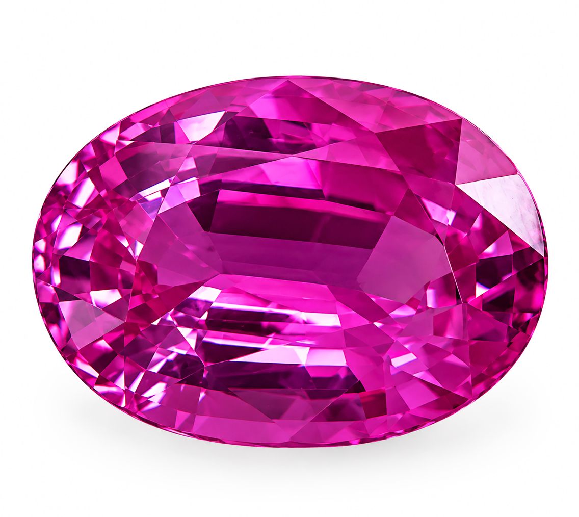 Szafir 5,22 ct, różowy, szlif owalny
