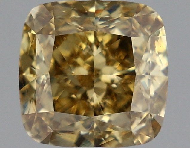 1.27 CT Fancy Intense Gray Yellow CUSHION MODIFIED